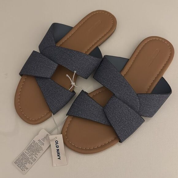 Brown Sandals Womens 11 Old Navy Slides Comfort - Picture 1 of 3